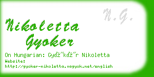 nikoletta gyoker business card